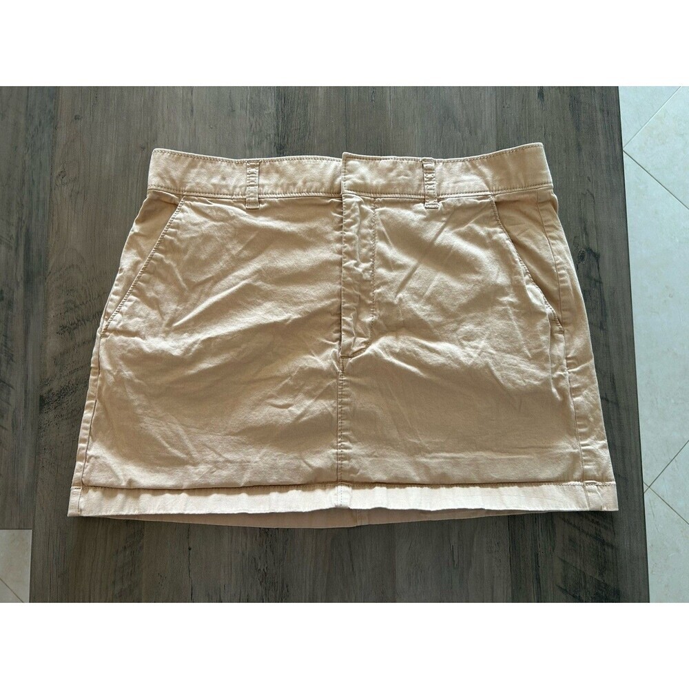 Abercrombie & Fitch 90s/Y2K Corduroy Utility Mini Skirt Size M Beige